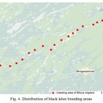 Fig. 4. Distribution of black kites breeding areas