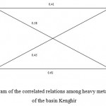 Fig. 4: Diagram of the correlated relations among heavy metals in the soils of the basin Kenghir